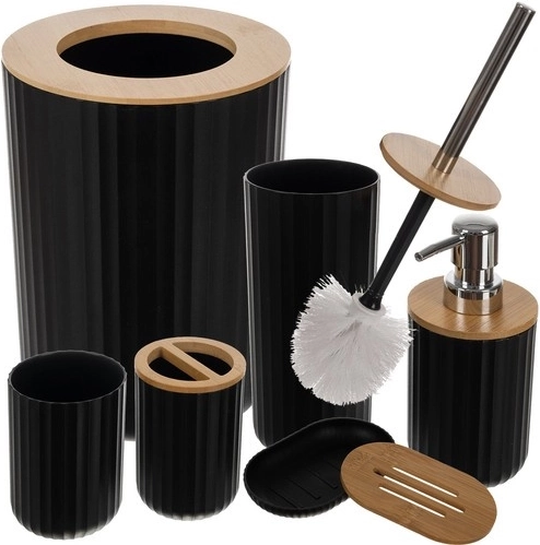 Badezimmerzubehör-Set 6-tlg. Ruhhy – schwarz