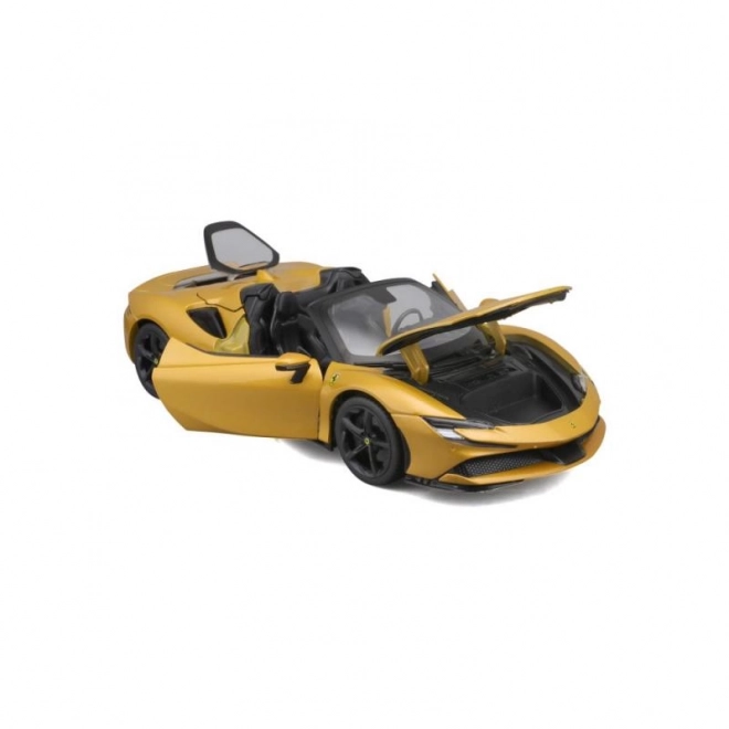 Bburago Ferrari SF90 Spider op schaal 1:18 - geel