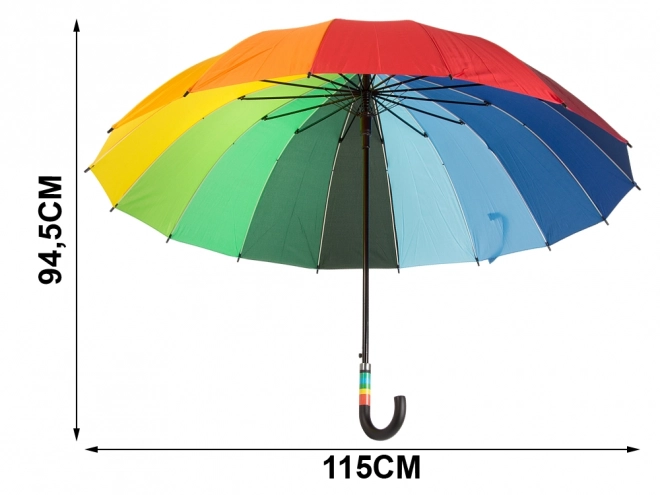 Grand parapluie automatique arc-en-ciel