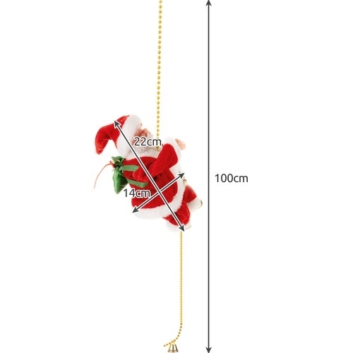 Klimmende Nikolaas op gouden touw - kerstdecoratie