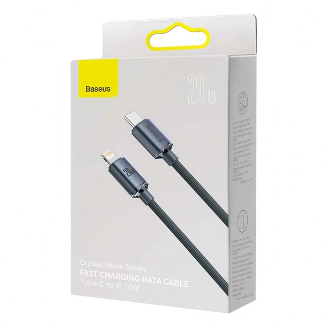 Baseus Crystal kabel USB-C naar Lightning 20W PD - zwart