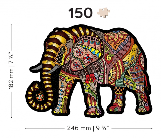 Wooden City Houten puzzel Magische olifant 150 stukjes EKO