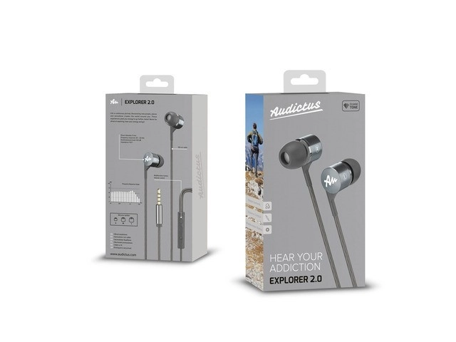 Oortelefoon Explorer 2.0 met grijze microfoon
