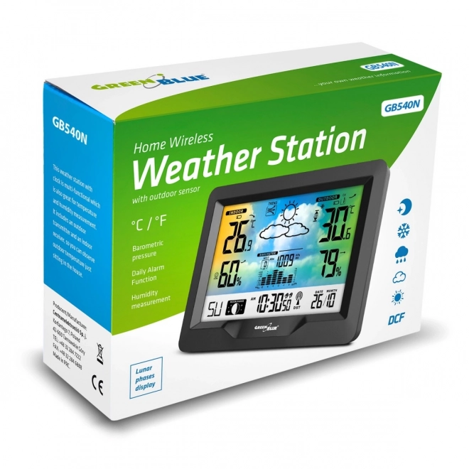 Draadloos weerstation GB540N comfortindicator, vochtmeting, maanfase, klok met DCF-systeem