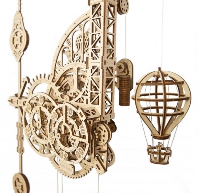 Ugears 3D houten mechanische puzzel Muurklok Aero