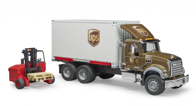 Bruder vrachtwagen Mack UPS met vorkheftruck