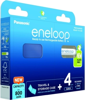 Eneloop AAA-accu’s 800 mAh 4 stuks met doosje