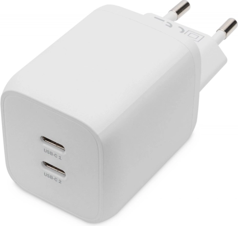 Chargeur GaN 65 W avec 2× USB‑C PD 3.0, blanc
