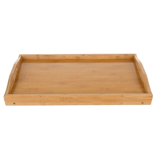 Table pliante en bambou pour lit avec fonction ordinateur portable