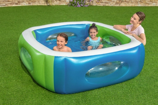 Aufblasbarer Pool mit Fenstern für Kinder - 168 cm x 168 cm x 56 cm