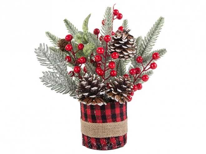 Kersttafelversiering met riet