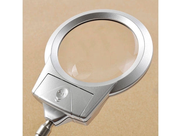 Loupe de bureau avec 2 LED 2x 6x bras réglable
