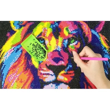Set voor diamant schilderen - regenboog leeuw
