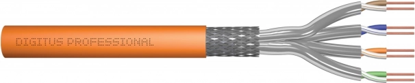 CAT7, S/FTP, Dca, solid, AWG 23/1, LSOH, 50m, orange