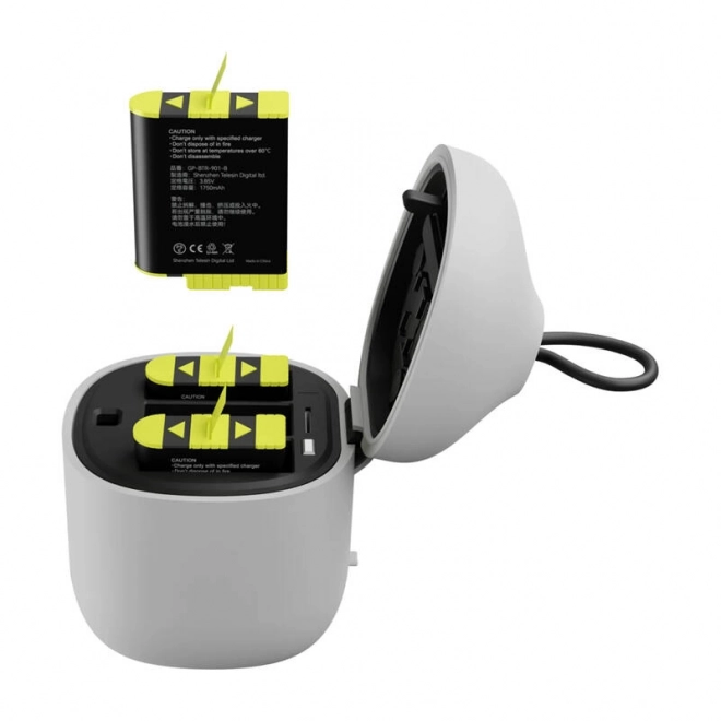 Telesin oplader Allin Box voor drie batterijen + 3 batterijen voor GoPro Hero 12/11/10/9 (geel)