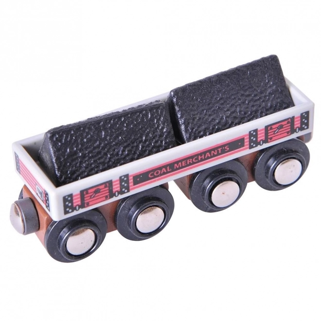 Bigjigs Rail lange wagon met kolen
