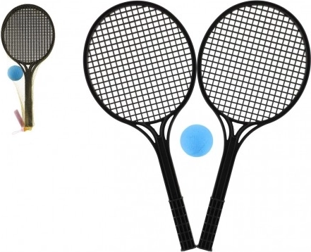 Soft Tennis Set with Black Paddles and Ball