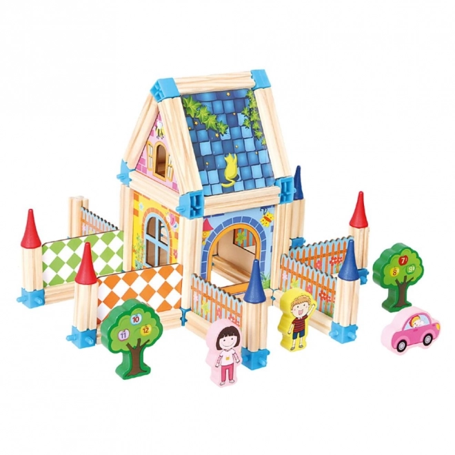 Colorful Wooden Castle Building Set