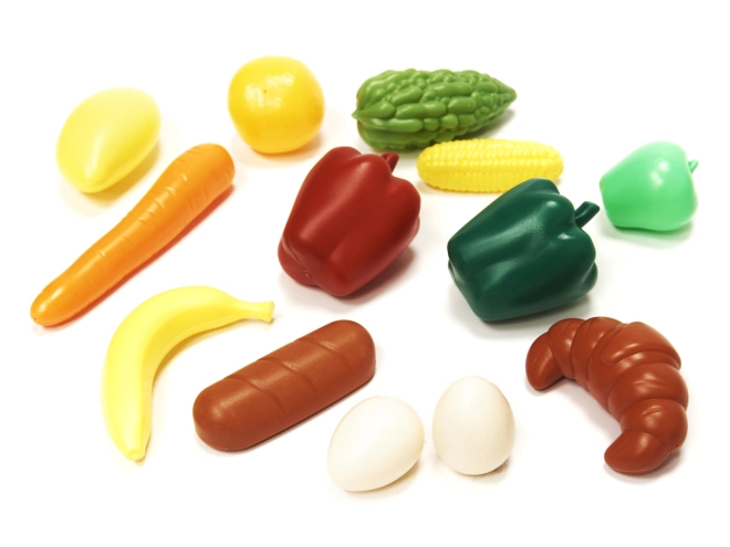 Aliments en plastique colorés