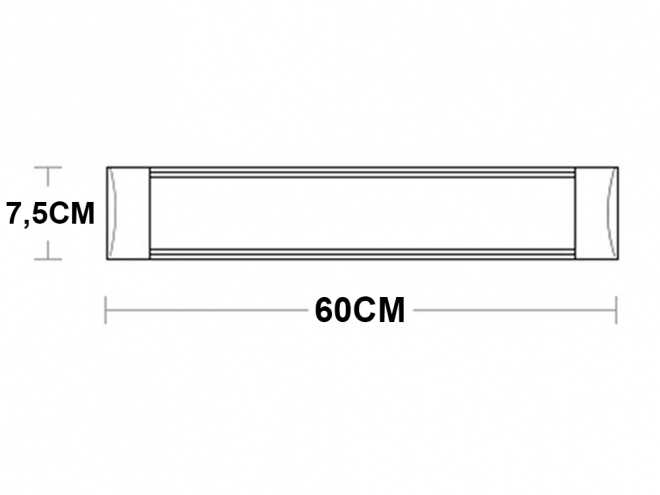 LED Surface Mount Lamp 60cm 18W Cold Light
