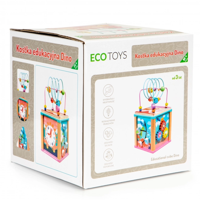 Houten educatieve kubus dino ECOTOYS