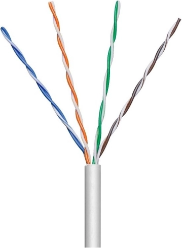 Installation cable U/UTP Cat5e, 4 pairs, 100% copper, 305 m, gray
