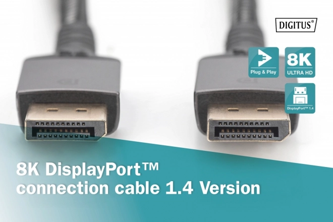 Câble de connexion premium DisplayPort 8K 60Hz UHD 2m noir
