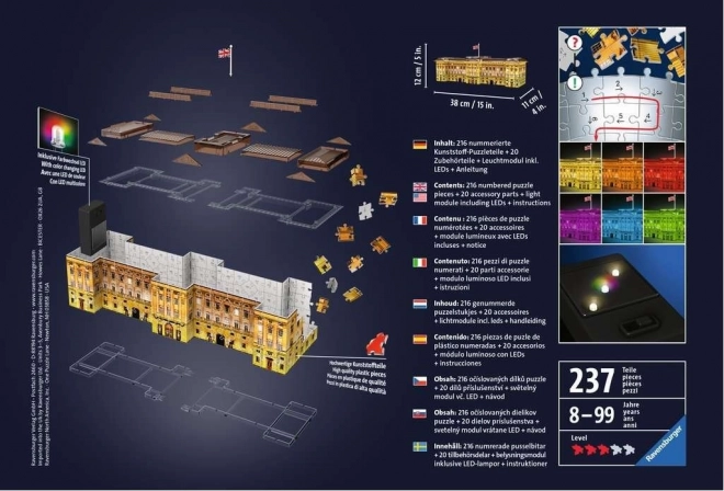 Lichtgevende 3D-puzzel nachteditie Buckingham Paleis