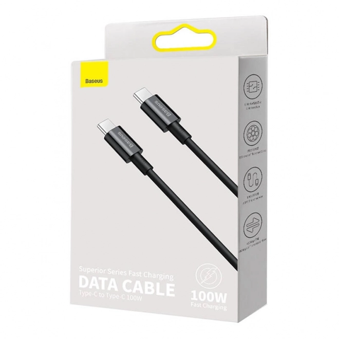 Kabel Baseus Superior Series USB-C naar USB-C, 100W, 2m (zwart)