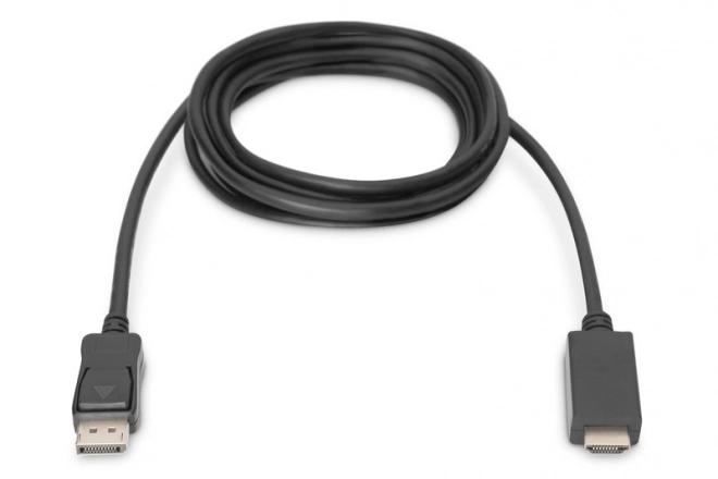 DisplayPort 1.2 adapter cable with snap-in connector 4K 60Hz UHD Type DP/HDMI A M/M black – 3 m