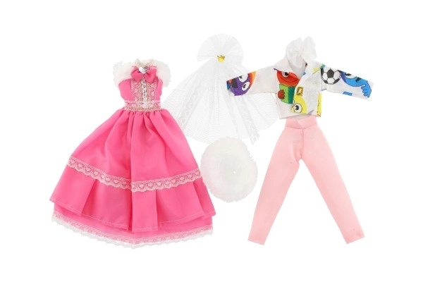 Kleding met accessoires voor poppen 2 stuks