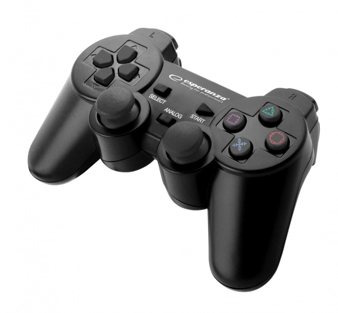 Gamepad zwart met vibraties voor PS3 en PC