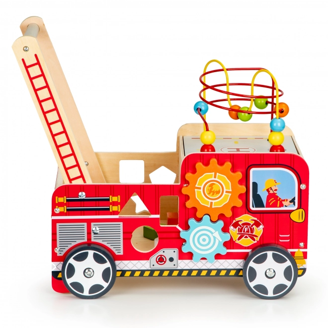 Wooden Educational Walker with Blocks - Fire Truck ECOTOYS
