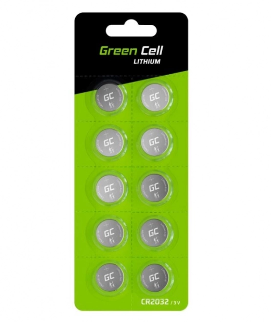 Knoopcelbatterij Green Cell 10x CR2032 3V
