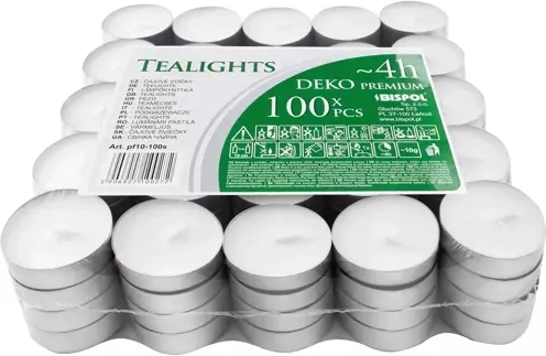 Teelichter 4 Std. – Packung 100 Stk.