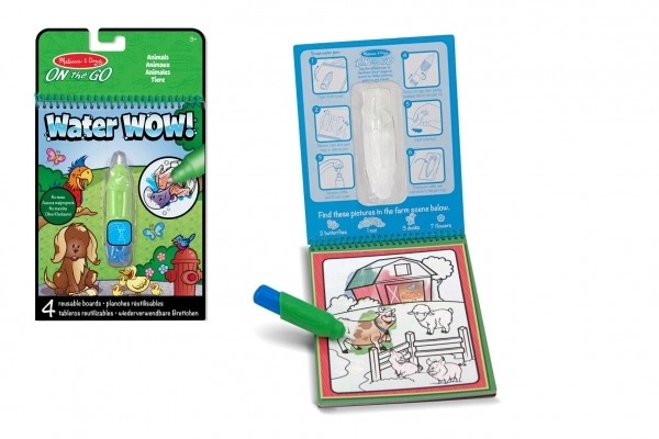 Magic Water Painting Animals Coloring Book with Water Brush