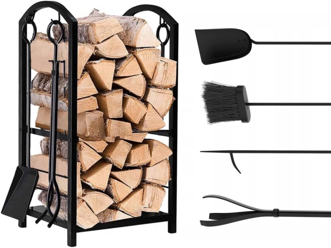 Houtopslagstandaard met accessoires