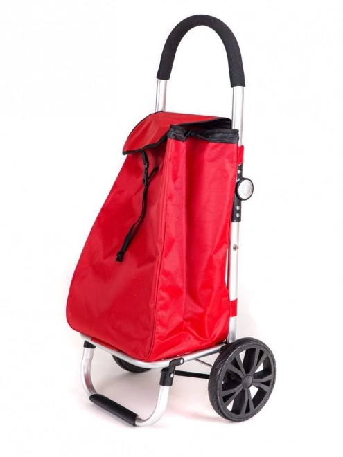 Foldable Shopping Bag with Wheels - Red