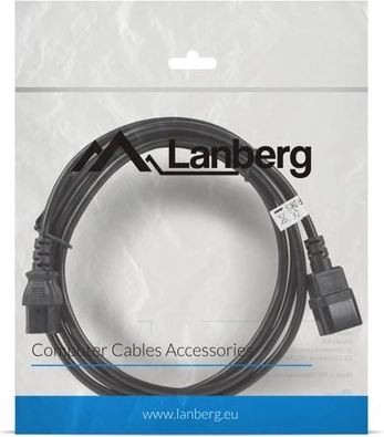 Lanberg Verlängerungs-Netzkabel IEC 320 C13–C14, 3 m, schwarz