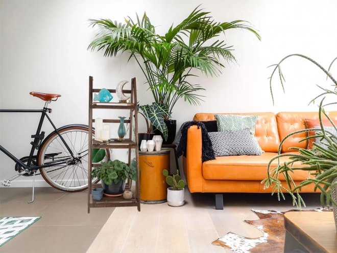Houten ladderstandaard voor planten