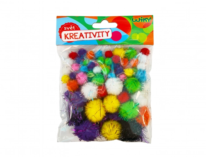 Pompons met glitter mix afmetingen