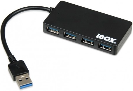 USB hub 3.0, 4 ports, slim, black