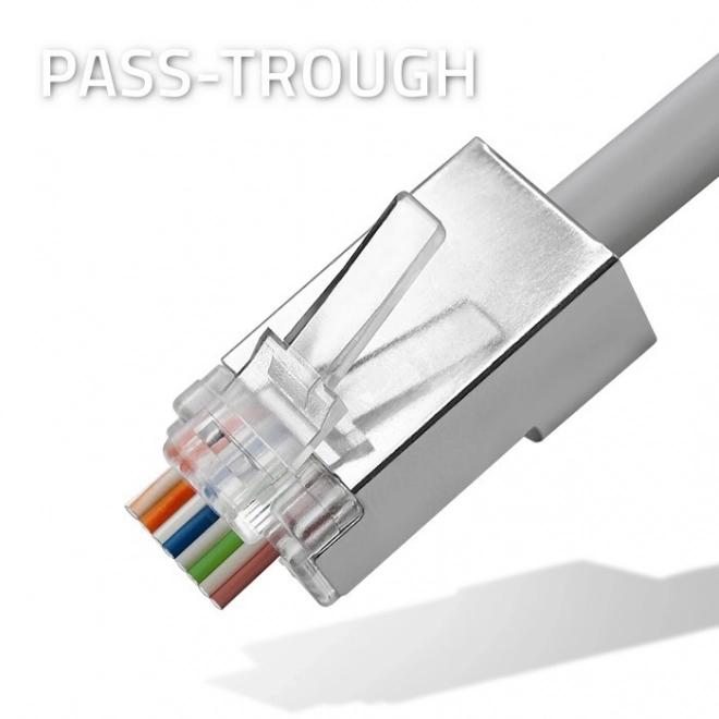 Connecteur RJ45 traversant CAT6 FTP avec contacts plaqués or, 100 pcs
