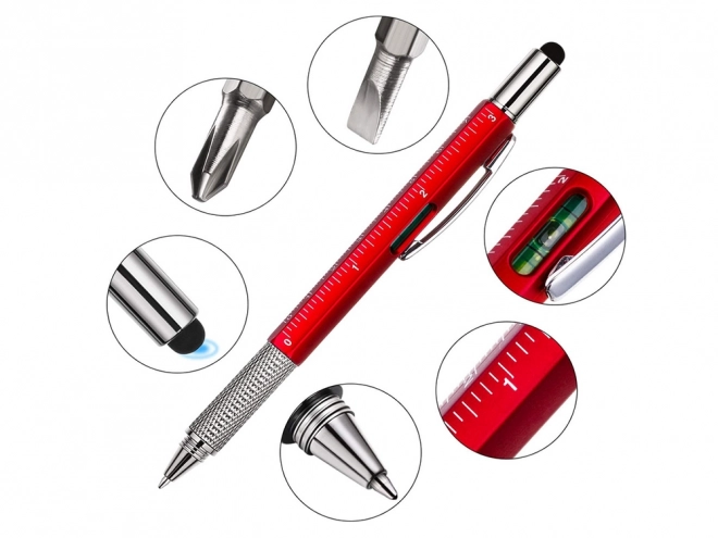 Multifunctional Pen Screwdriver Multitool 6-in-1 with Level and Clip