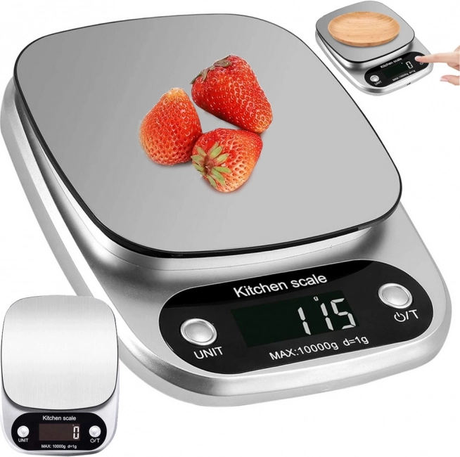 Digital Kitchen Scale with LCD Display, 10 kg, 1 g Accuracy