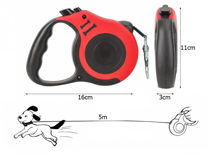 Automatische hondenriem – Rood