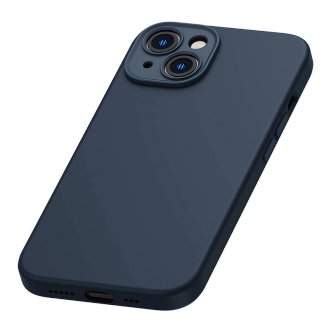 Magnetische hoes en set gehard glas voor iPhone 14 Plus - Baseus Liquid Silica blauw