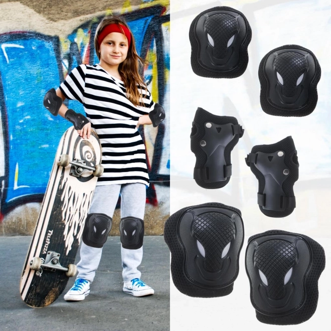 Protective Gear Set for Skating, Cycling, and Scootering - Black