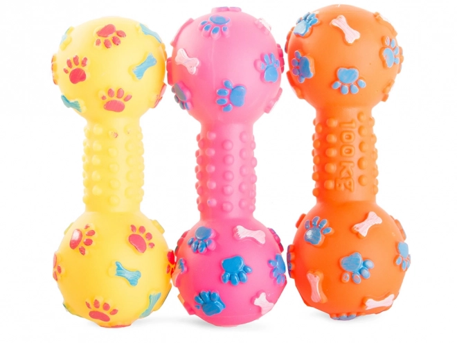 Piepend honden kauwspeeltje in de vorm van een halter