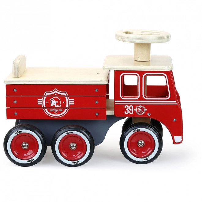 Houten loopwagen brandweer Vilac